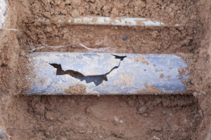 Broken Plastic pipe